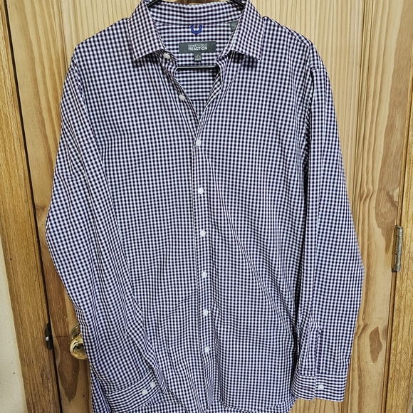Kenneth Cole Reaction Purple Checkered Men's Shirt - Picture 3 of 8
